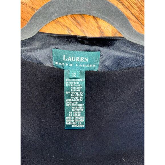 $169 NWT Lauren Ralph Lauren Size 12 Womens Maxi crepe evening Dress Back Slit - Picture 5 of 15